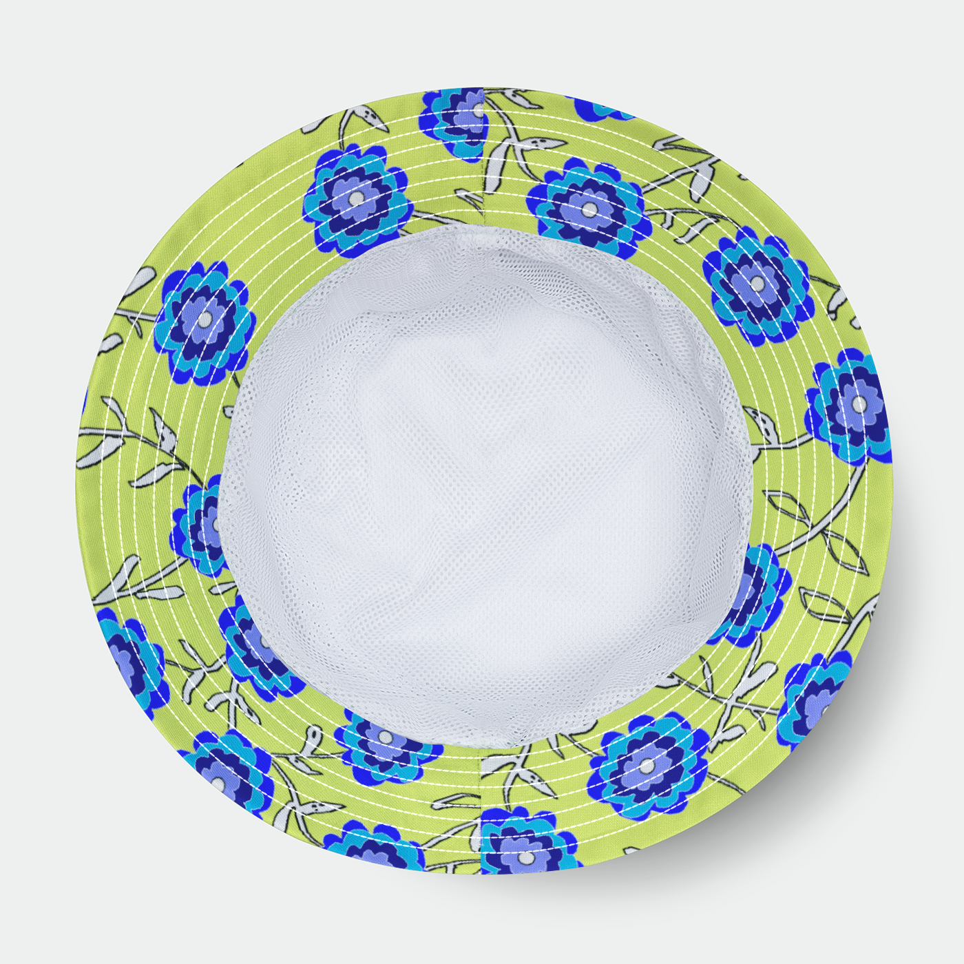 Blue Flowers on Yellow Bucket Hat