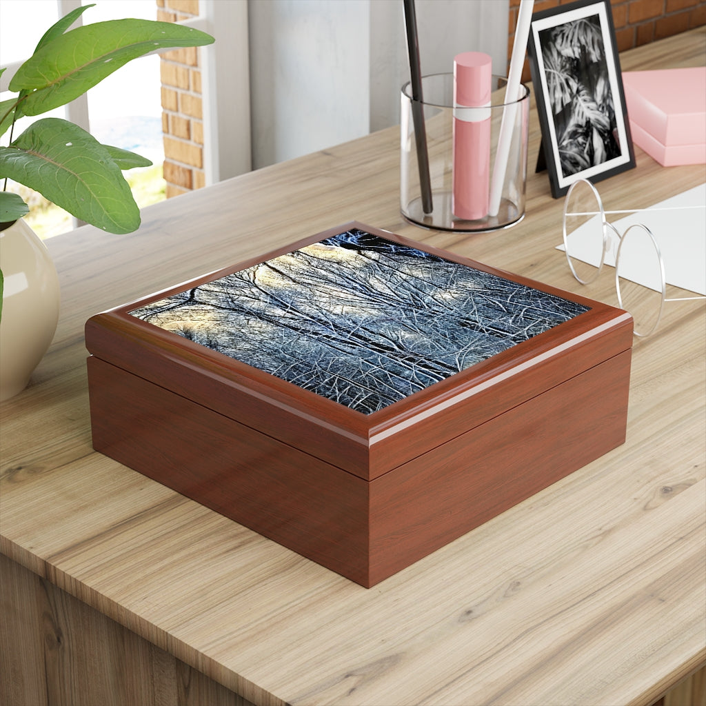 4 Oclock Winter Landscape Jewelry Box