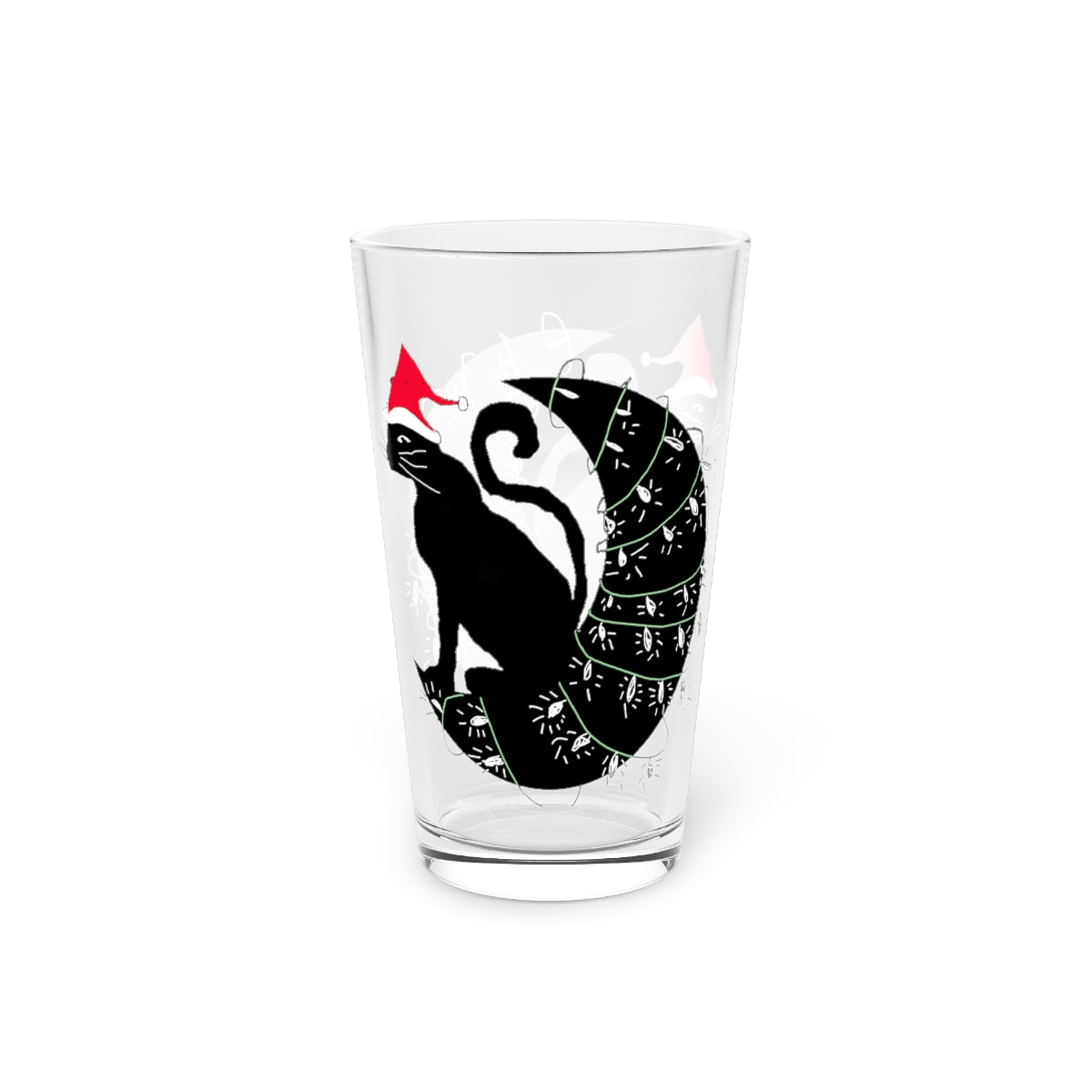 Christmas Cat On The Moon Pint Glass, 16oz