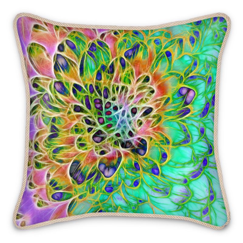 Abstract Chrysanthemum Silk Cushion