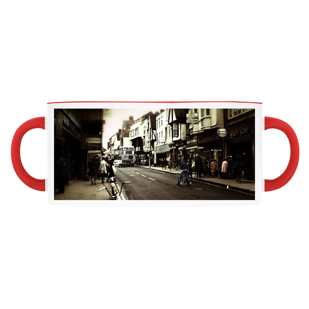 London Street With Bicycles Accent Mugs