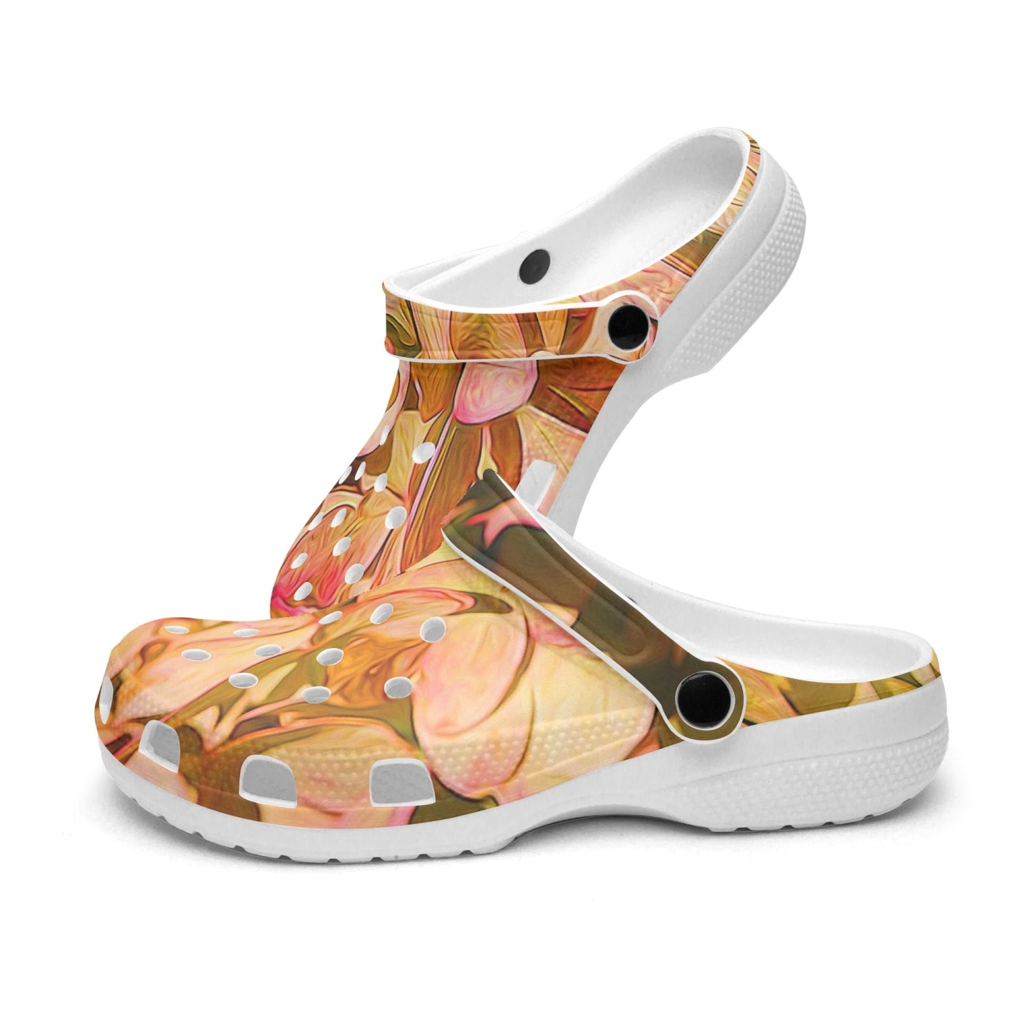 Pink and Cream Hydrangeas 413. All Over Printed Clogs