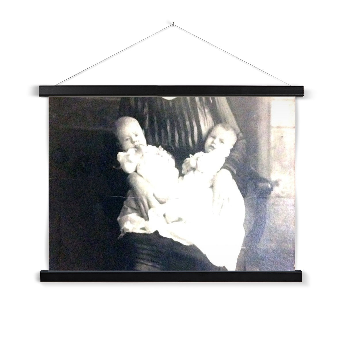 Early 1900s Mother and Twins Fine Art Print with Hanger