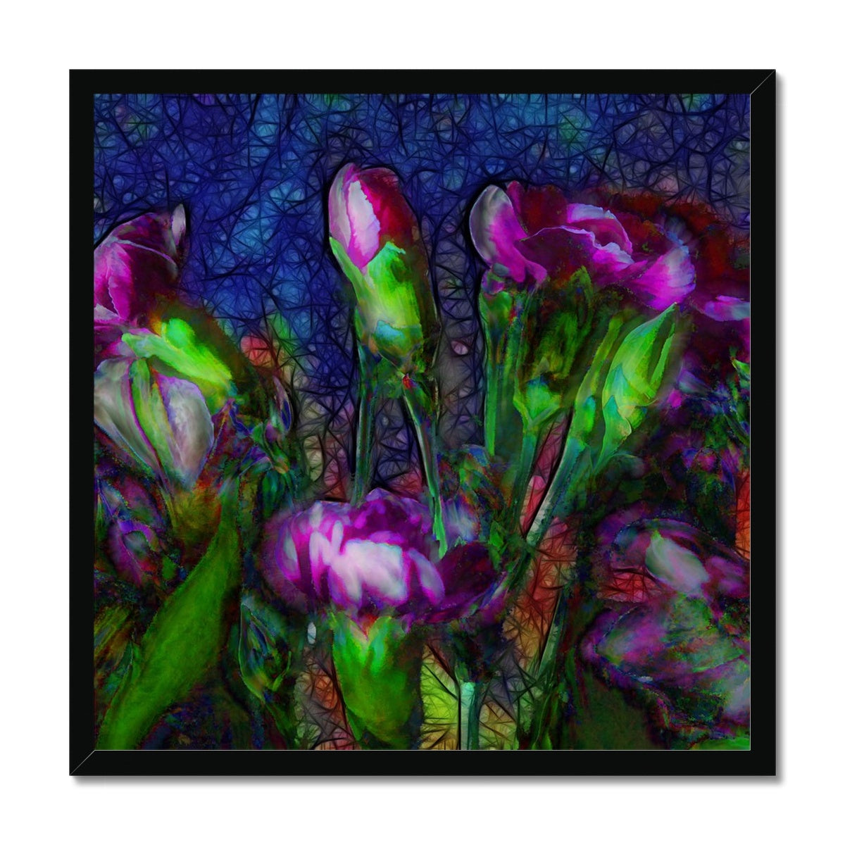 Abstract Pink Carnations Framed Print