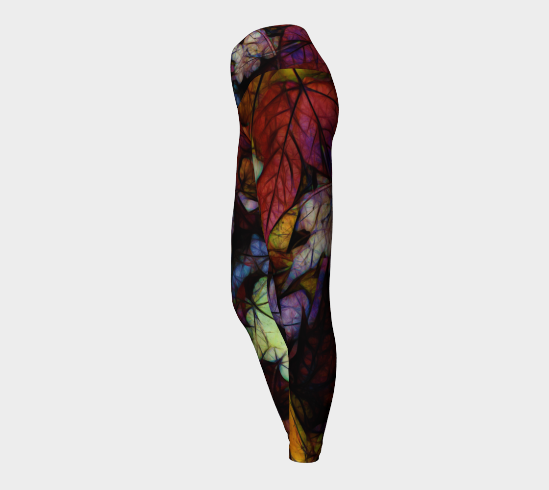 Fall Leaves Abstract Yoga Leggings