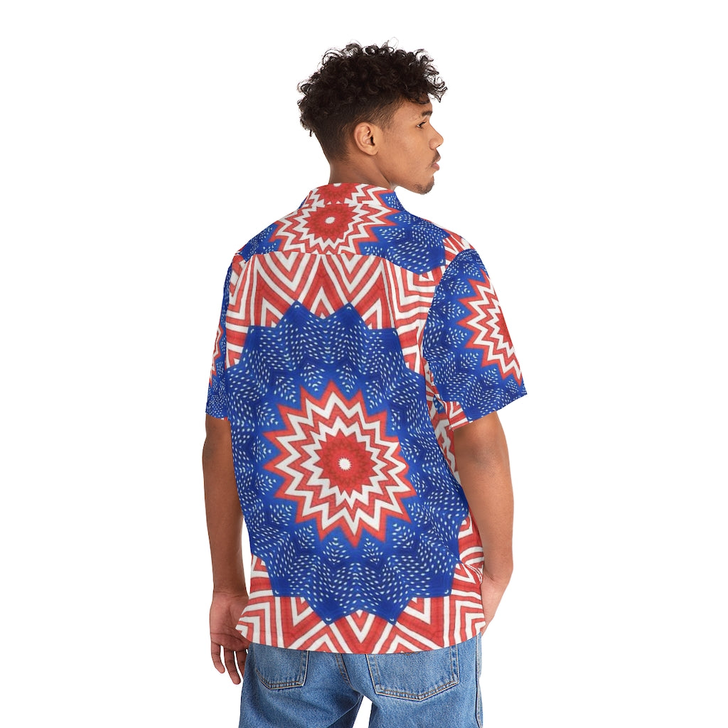 Stars and Stripes Pattern Men's Hawaiian Shirt (AOP)