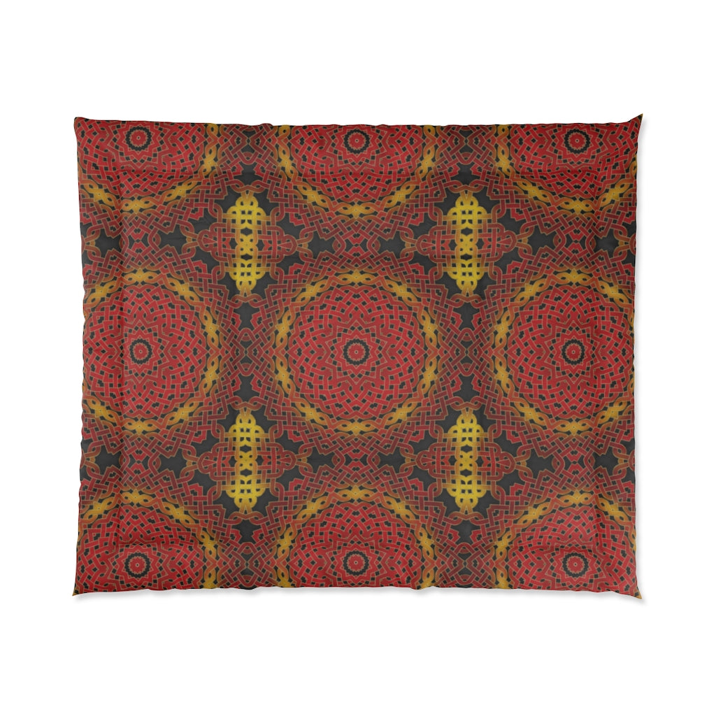 Celtic Orange Spirals Comforter