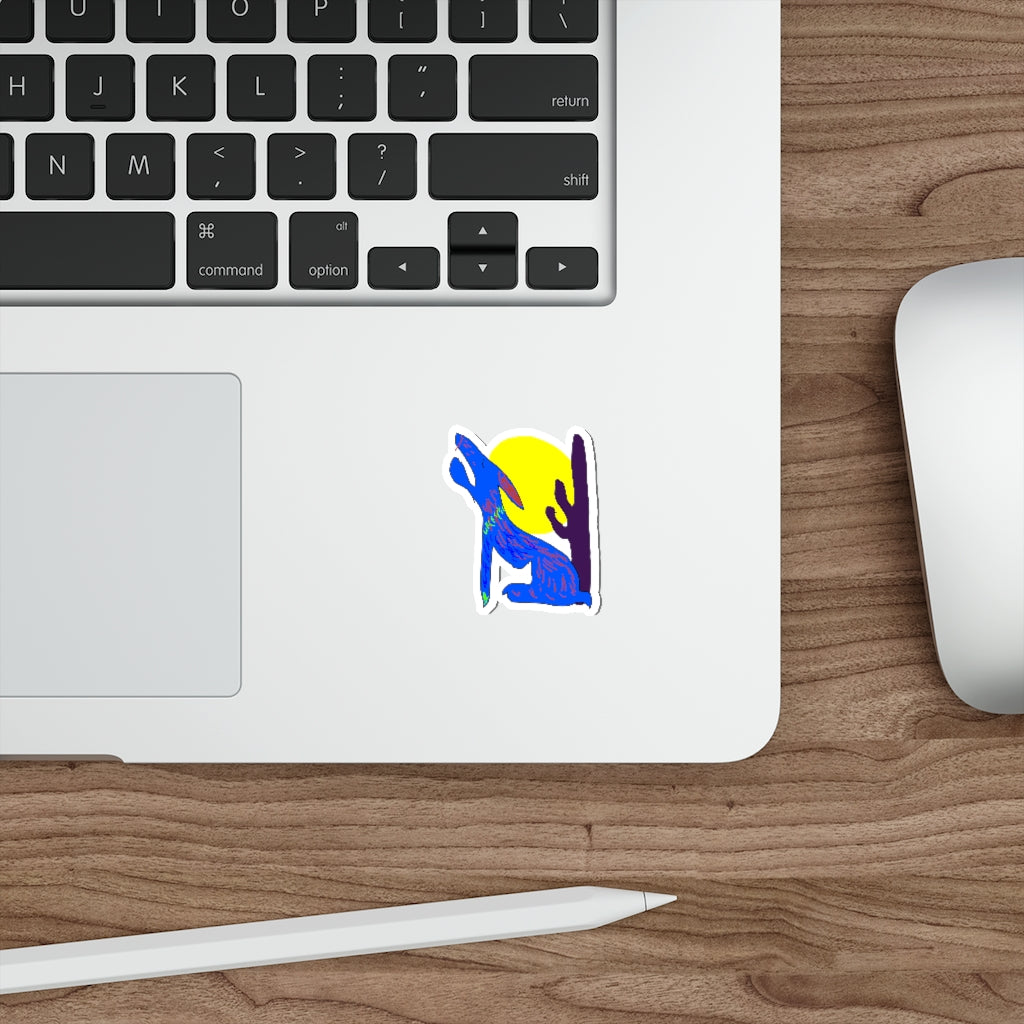 Blue Coyote Die-Cut Stickers
