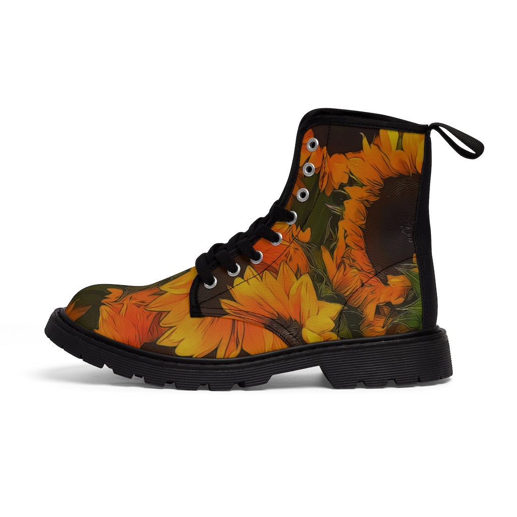 Sunflowers Women's Canvas Boots