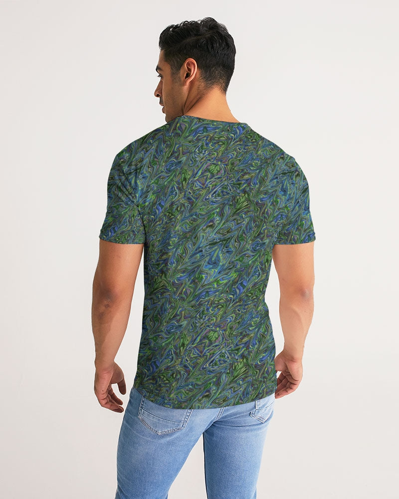 Blue Green Liquid Marbling Men's Tee