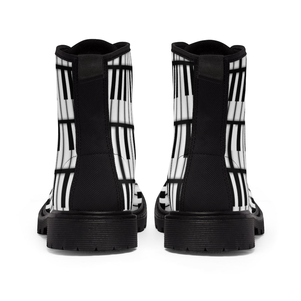 Piano Keys Women's Canvas Boots