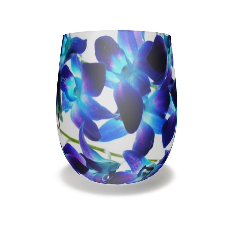 Purple Orchids Water Glass