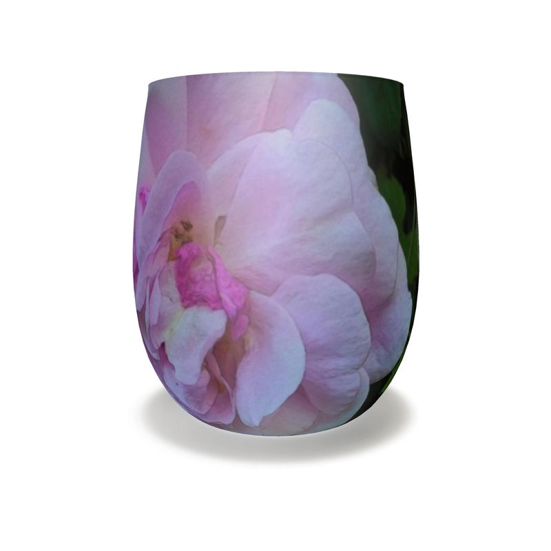 Wild Pink Rose Water Glass