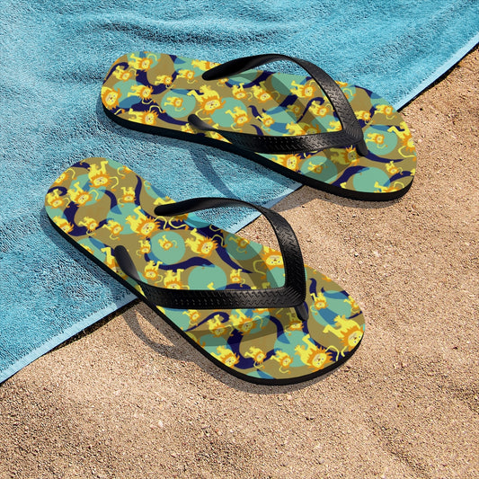 Lion Pattern Unisex Flip-Flops