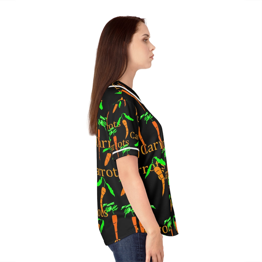 Carrots Pattern Women's Baseball Jersey (AOP)