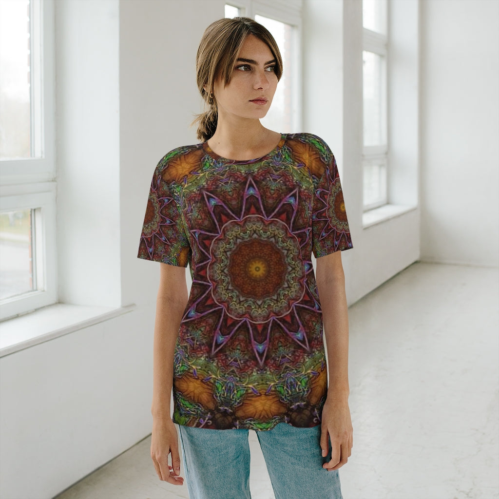Earthy Kaleidoscope Unisex AOP Cut & Sew T-Shirt