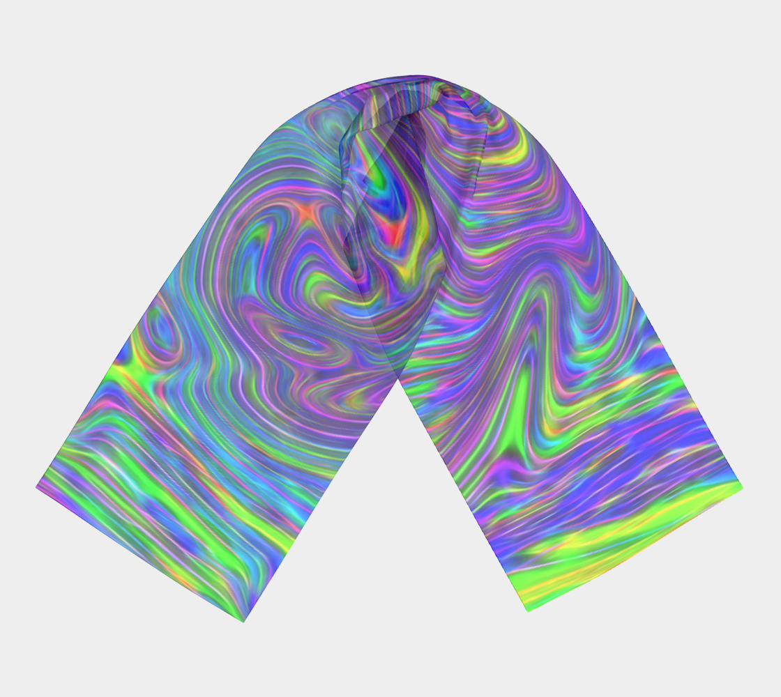 Abstract in Blue Long Scarf
