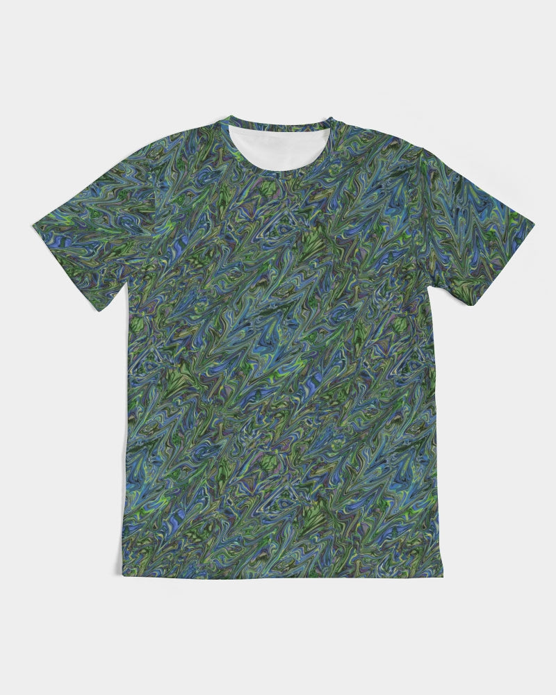 Blue Green Liquid Marbling Men's Tee