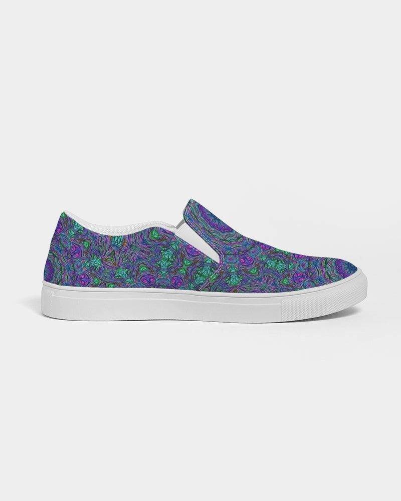 Blue Green Purple Kaleidoscope Women's Slip-On Canvas Shoe