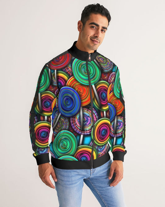 Colorful Lollipops Men's Stripe-Sleeve Track Jacket