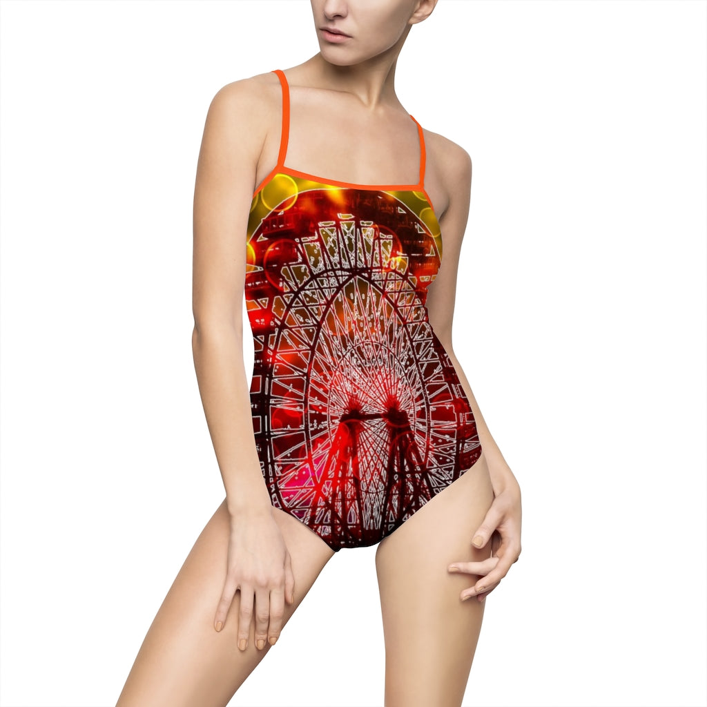 Vintage Ferris Wheel Women's One-piece Swimsuit