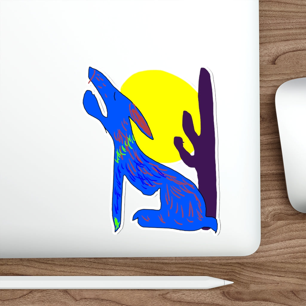 Blue Coyote Die-Cut Stickers