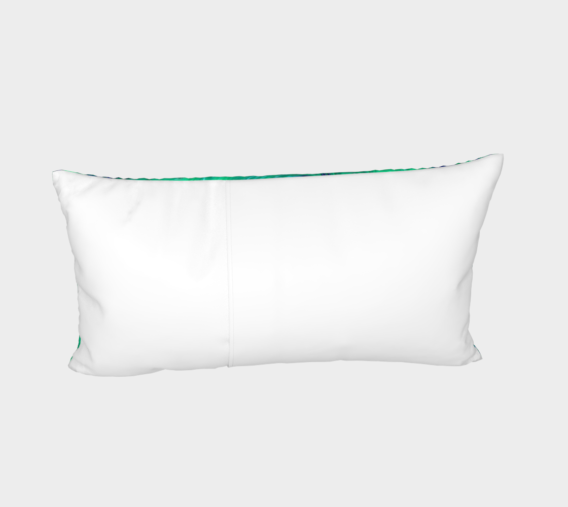 Blue Green Liquid Stripes Fractal Bed Pillow Sham