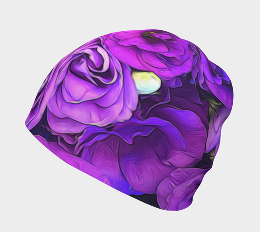 Purple Lisianthus Flowers Hat