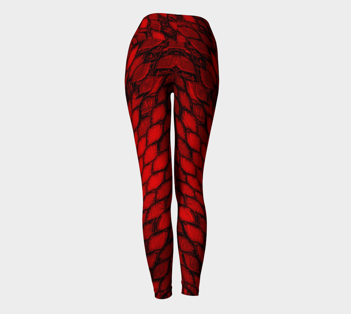 Red Dragon Scales Yoga Leggings