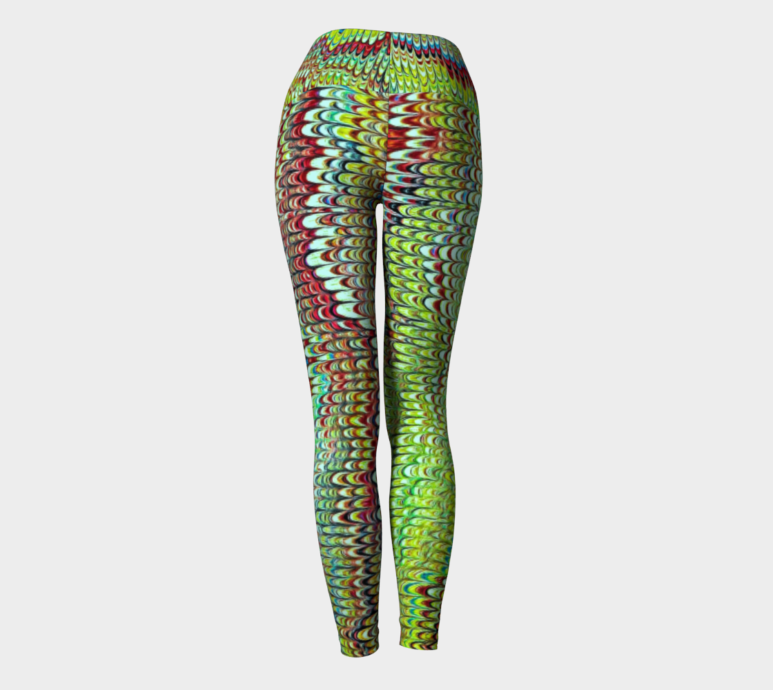 Cool Green Marbled Yoga Leggings