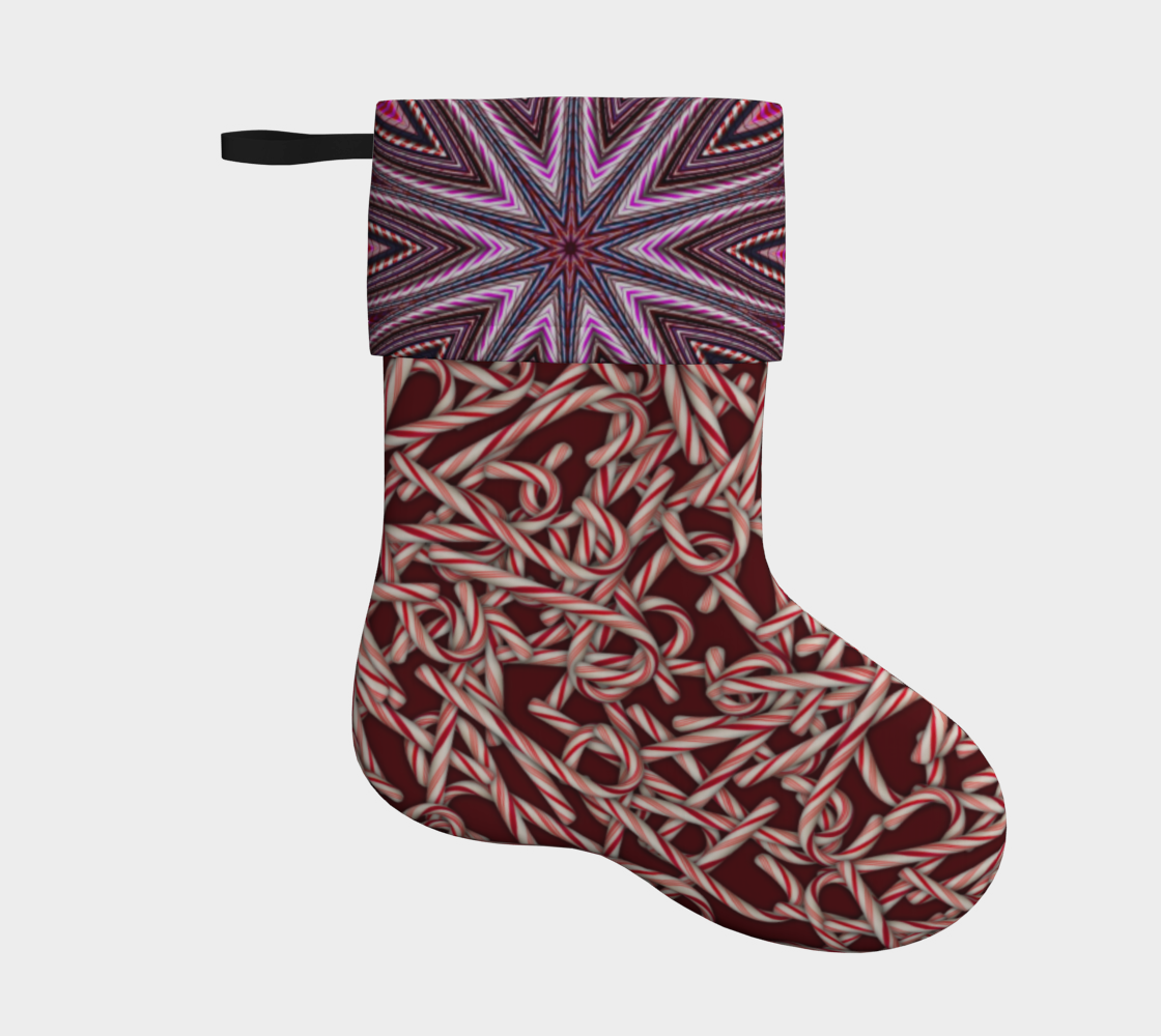 Candy Cane Pattern Holiday Stocking