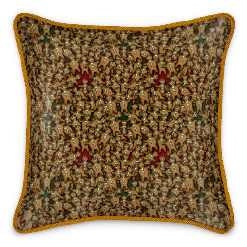 Gingerbread Cookie Silk Cushion