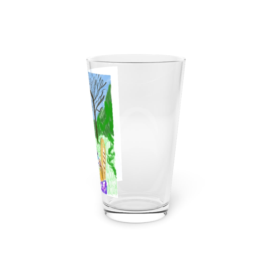 Hooded Woman Carrying Bread Pint Glass, 16oz