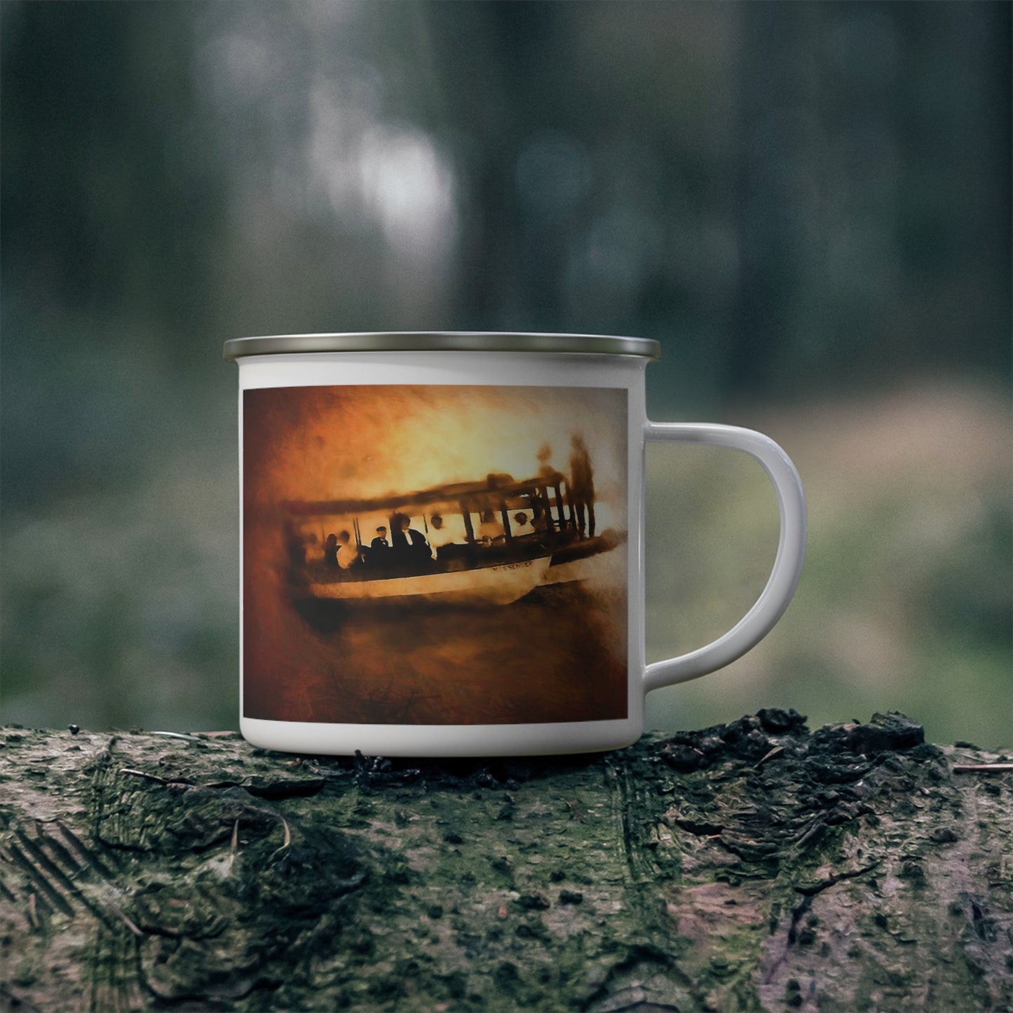 Boating Family Enamel Camping Mug