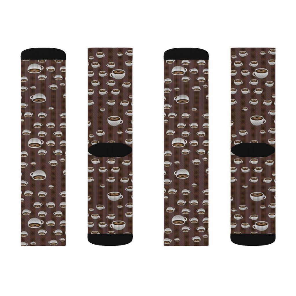 Coffee With Coffee Stripes Sublimation Socks