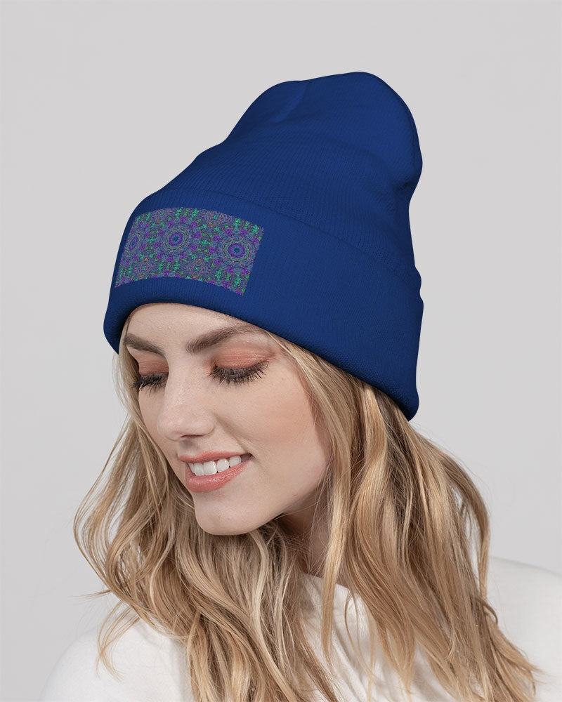 Blue Green Purple Kaleidoscope Solid Knit Beanie | Sportsman