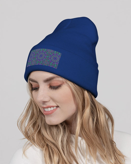 Blue Green Purple Kaleidoscope Solid Knit Beanie | Sportsman