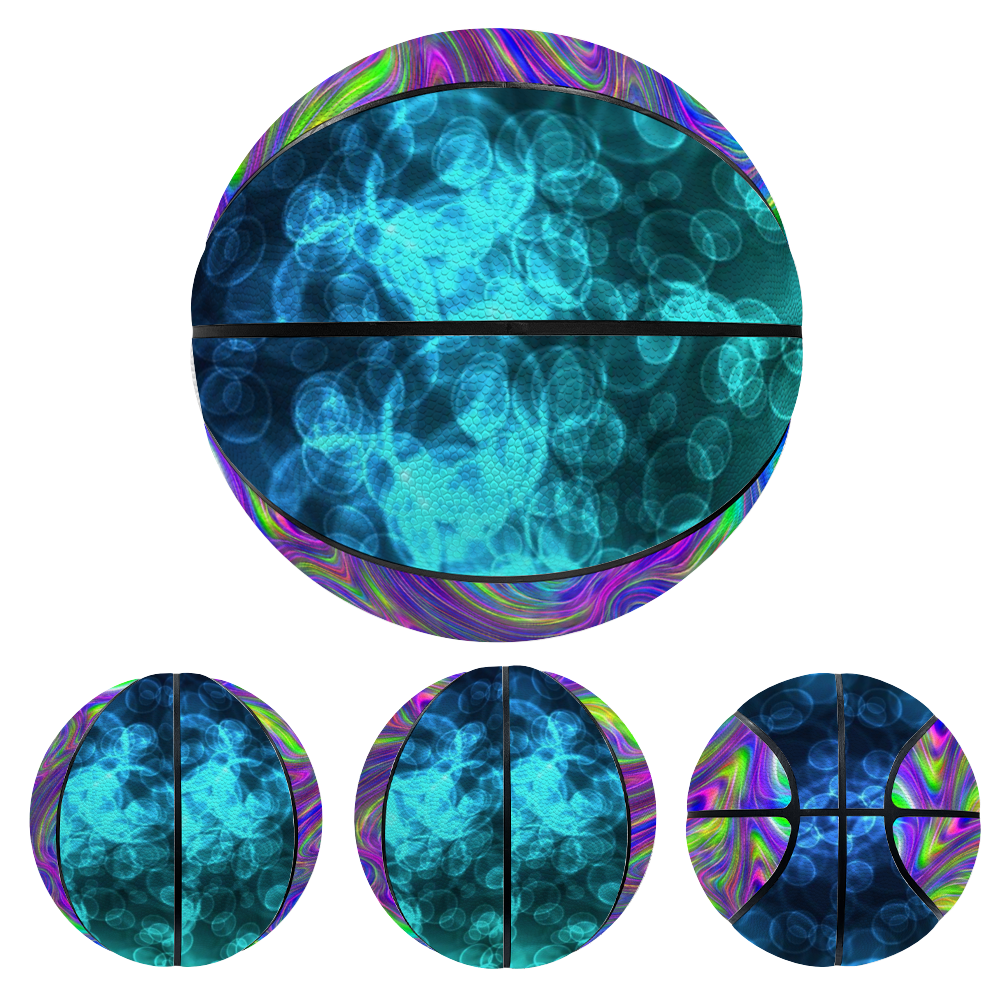 Abstract With Blue Ocean Bokeh Customized Basketball for All Ages and Levels Custom Full Pads Personalized Basketball