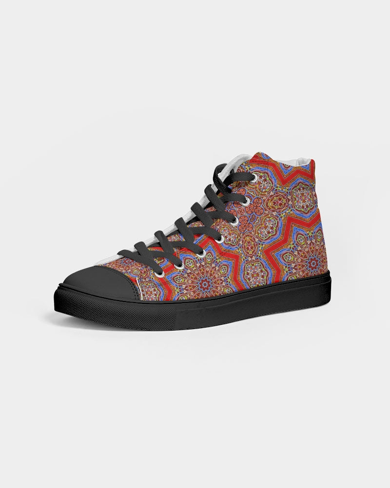 Medieval Kaleidoscope Women's Hightop Canvas Shoe - Black