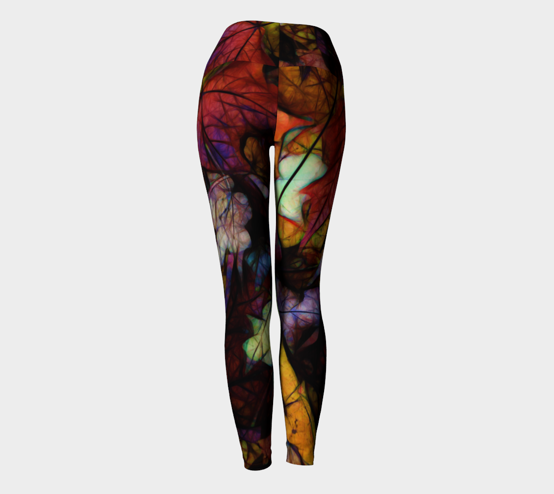Fall Leaves Abstract Yoga Leggings