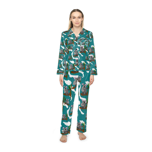 Koala Bears Pattern Women's Satin Pajamas (AOP)