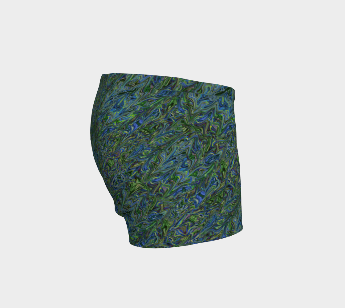 Blue Green Liquid Swirl Shorts
