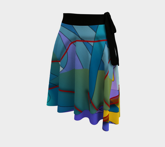Geometry Collage Wrap Skirt