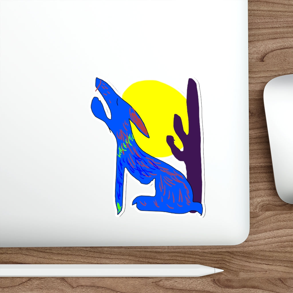 Blue Coyote Die-Cut Stickers