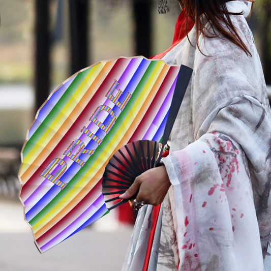 Pride LGBTQ Double-side Custom Spun Silk Fan Retro Hand-held Folding Fan