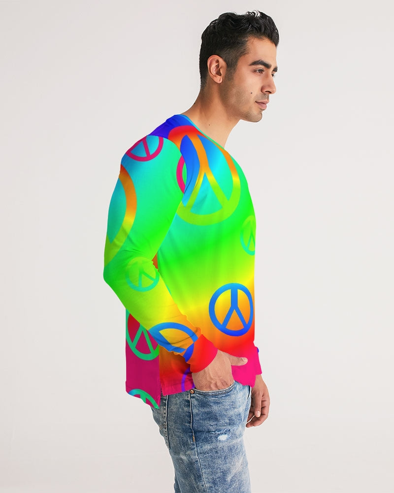 Rainbow Peace Signs Men's Long Sleeve Tee