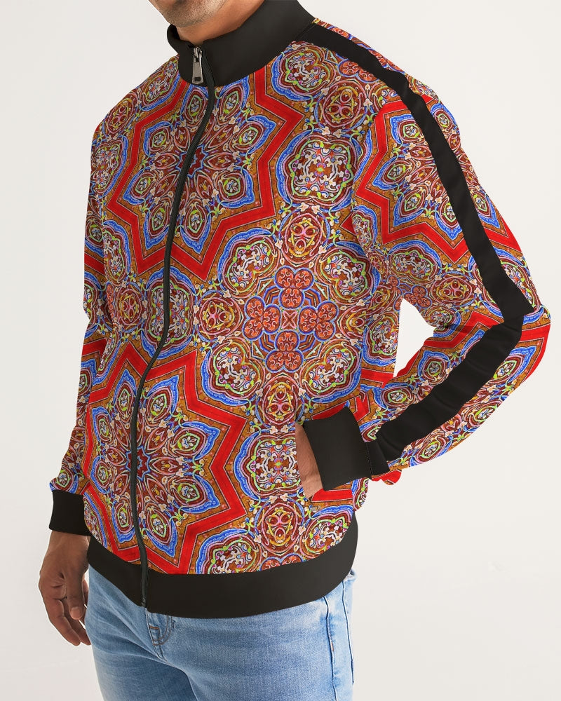 Medieval Kaleidoscope Men's Stripe-Sleeve Track Jacket