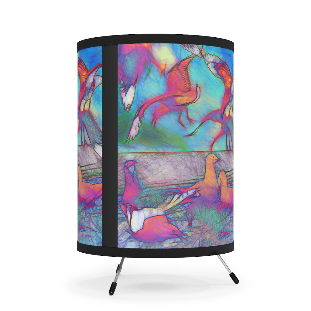Seagulls Tripod Lamp with High-Res Printed Shade, US\CA plug
