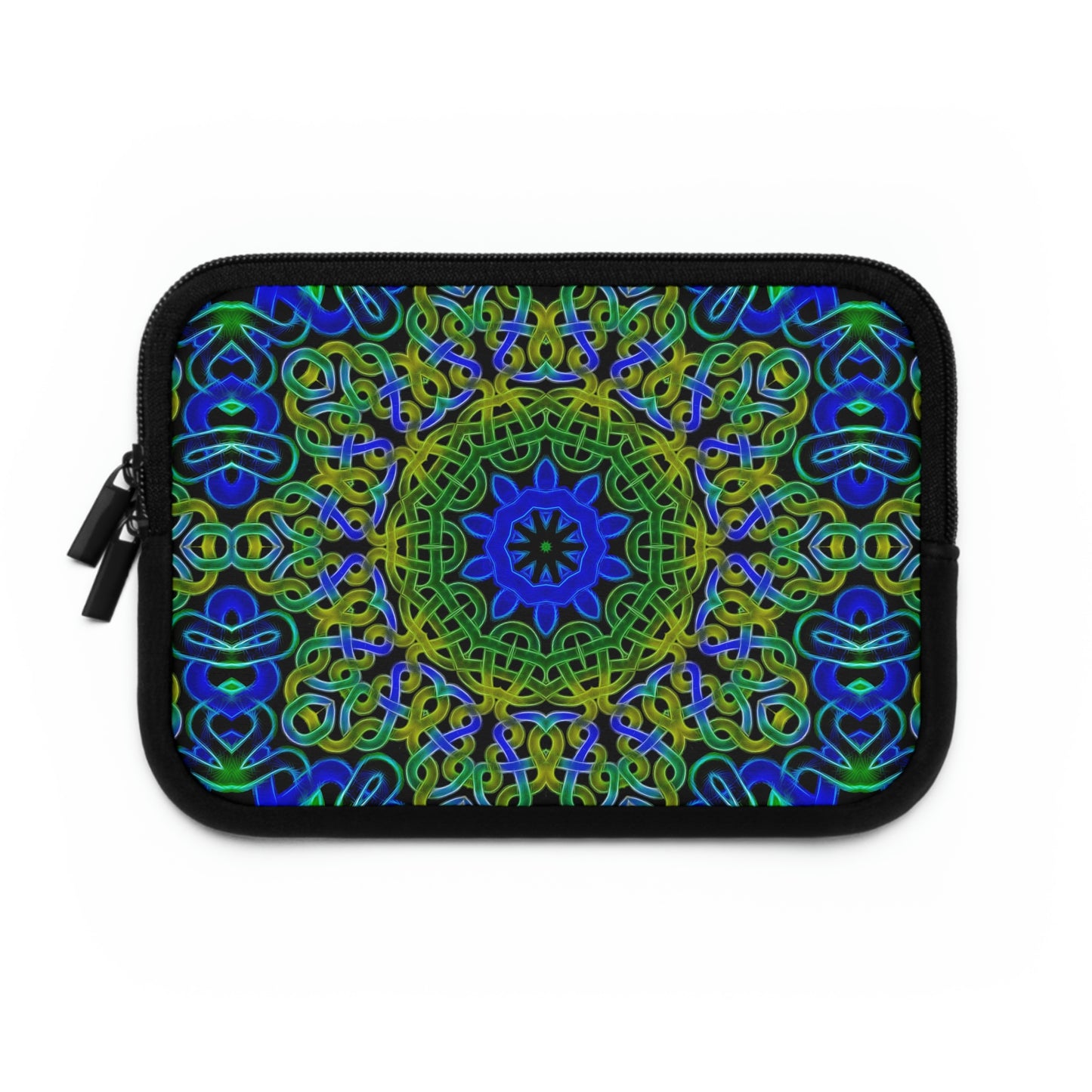 Blue Green Celtic Knot Pattern Laptop Sleeve