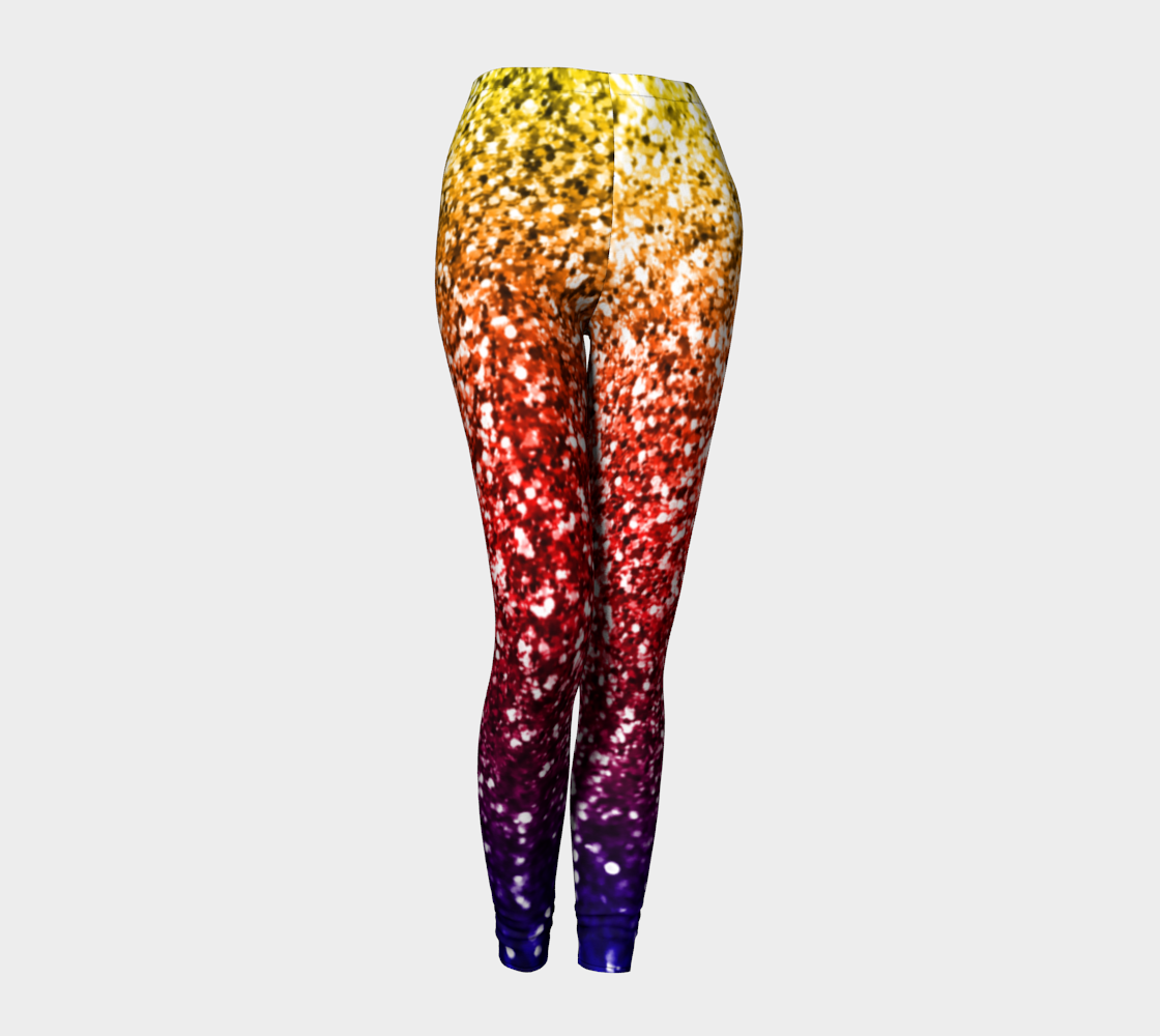 Rainbow Glitter Graphic Leggings